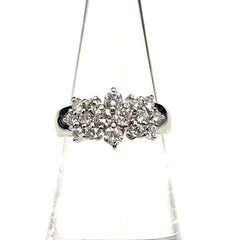 メレダイヤ デザインリング プラチナ 指輪 リング 14号 Pt900 ダイヤモンド レディース ノンブランドジュエリー 【中古】nbjwl