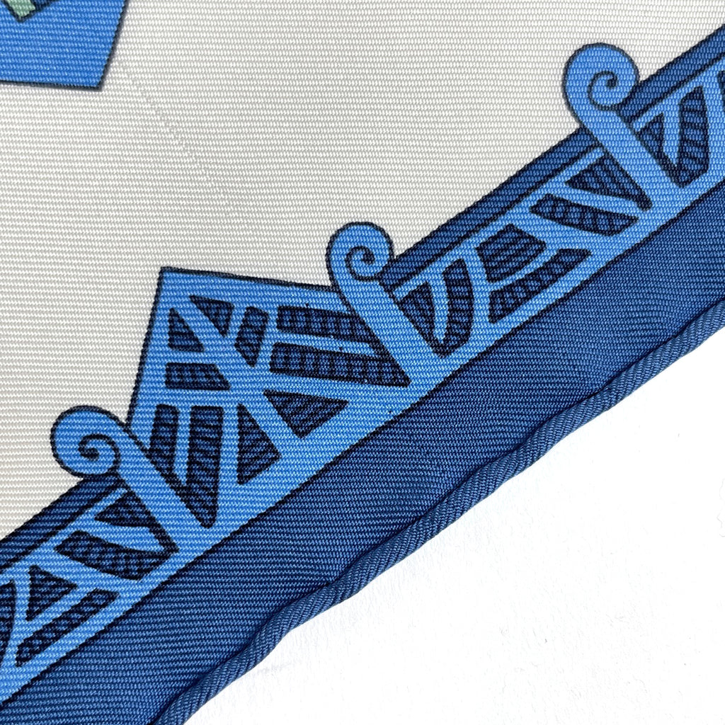 エルメス カレ 90 ASTRES es SOLEILS 天体と太陽 スカーフ シルク ブルー マルチカラー レディース 【中古】brbag