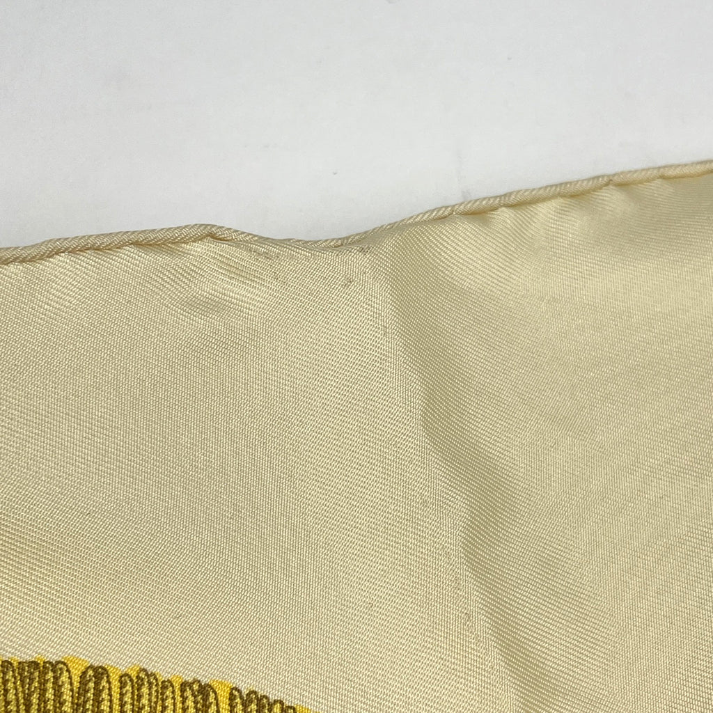 エルメス カレ 90 Poste et Cavalerie サーベル飾り袋 スカーフ シルク イエロー マルチカラー レディース 【中古】brbag