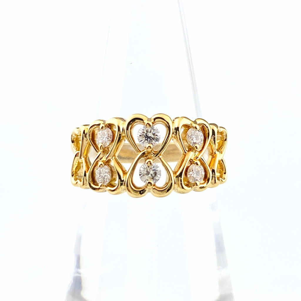 ポーラ メレダイヤ デザインリング YG イエローゴールド 指輪 リング 12号 750 ダイヤモンド レディース 【中古】brjwl