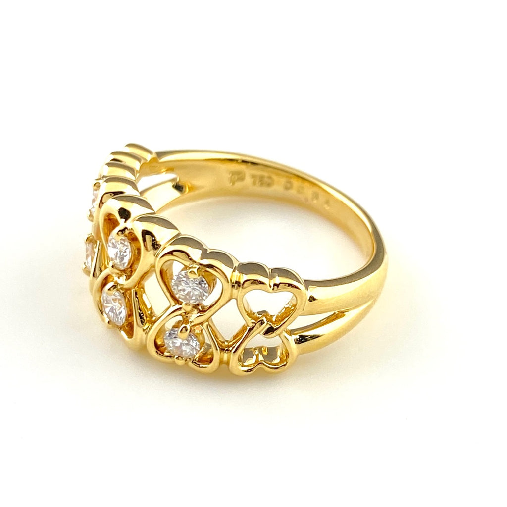 ポーラ メレダイヤ デザインリング YG イエローゴールド 指輪 リング 12号 750 ダイヤモンド レディース 【中古】brjwl