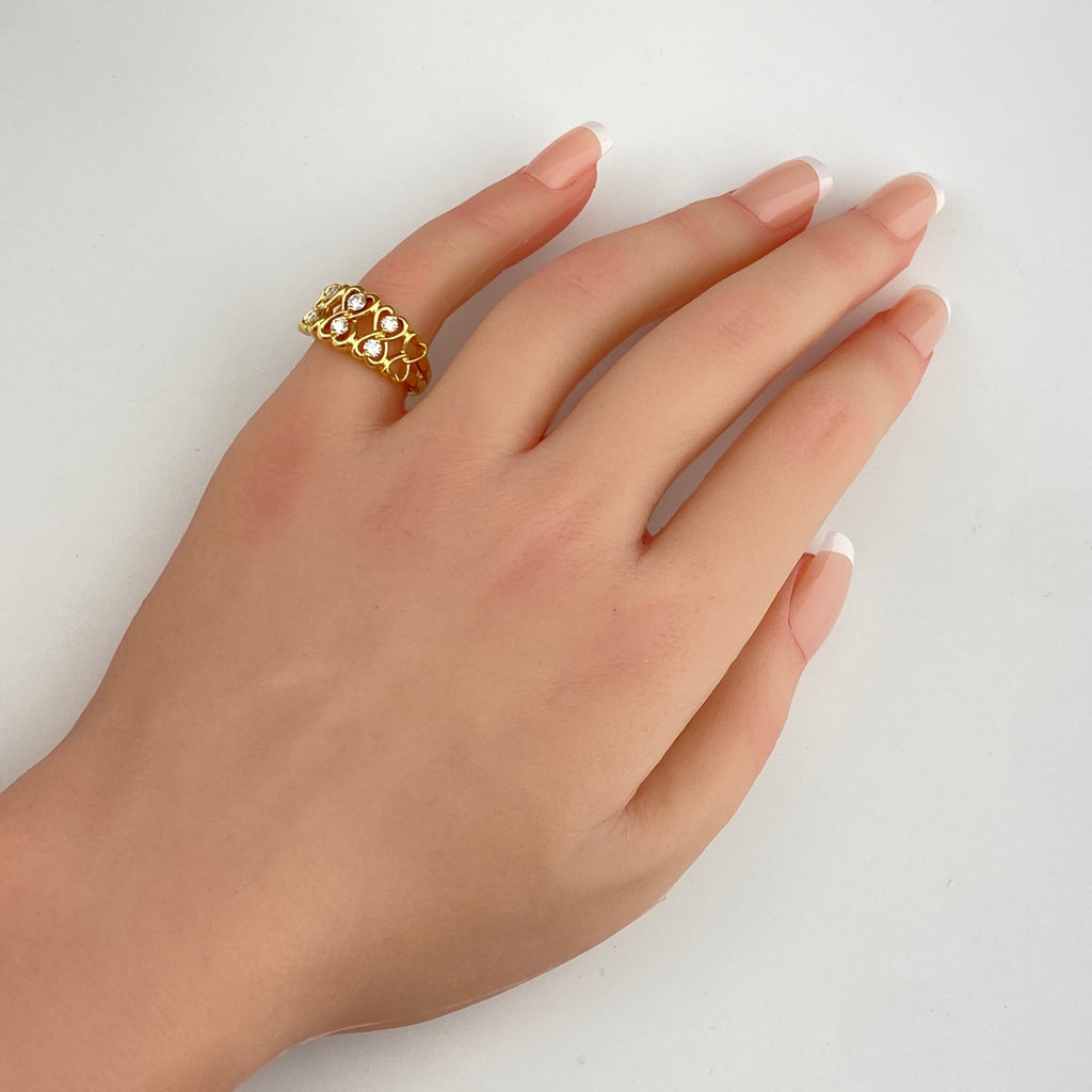 ポーラ メレダイヤ デザインリング YG イエローゴールド 指輪 リング 12号 750 ダイヤモンド レディース 【中古】brjwl