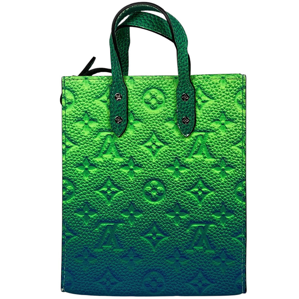 ルイ・ヴィトン プティット サックプラ 2WAY ショルダーバッグ ハンドバッグ モノグラムアンプラント グリーン ブルー M81221 レディース 【中古】brbag