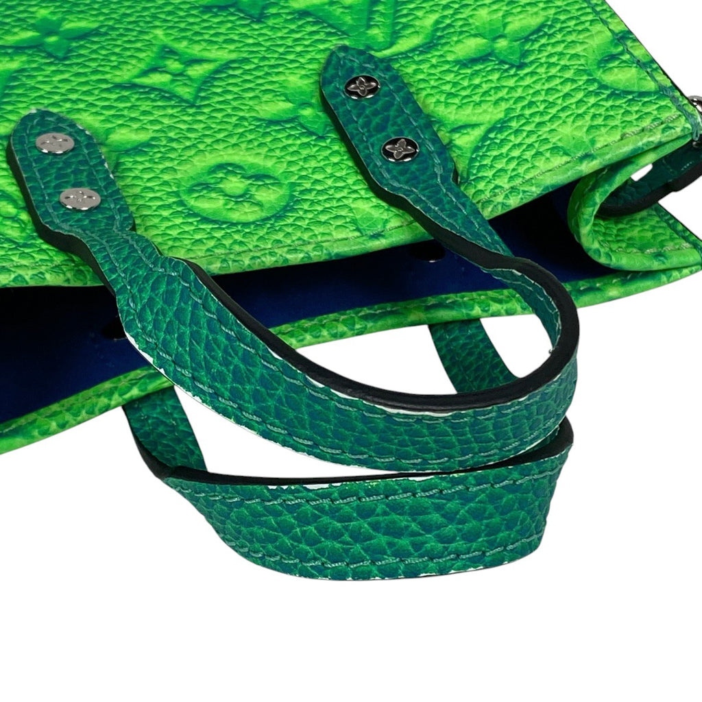 ルイ・ヴィトン プティット サックプラ 2WAY ショルダーバッグ ハンドバッグ モノグラムアンプラント グリーン ブルー M81221 レディース 【中古】brbag