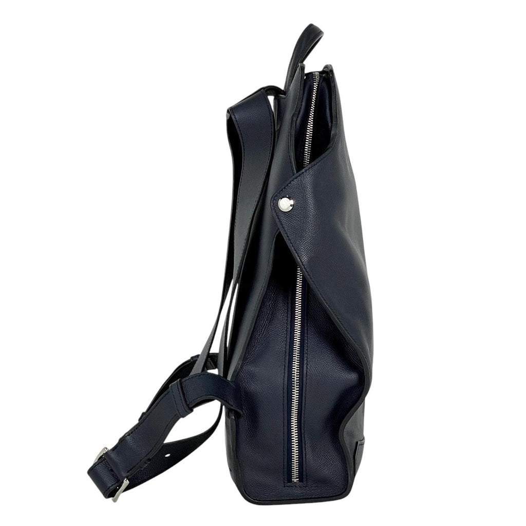 エルメス シティバッグ 27 バックパック デイパック リュック ヴォーエプソン ネイビー O メンズ 【中古】brbag