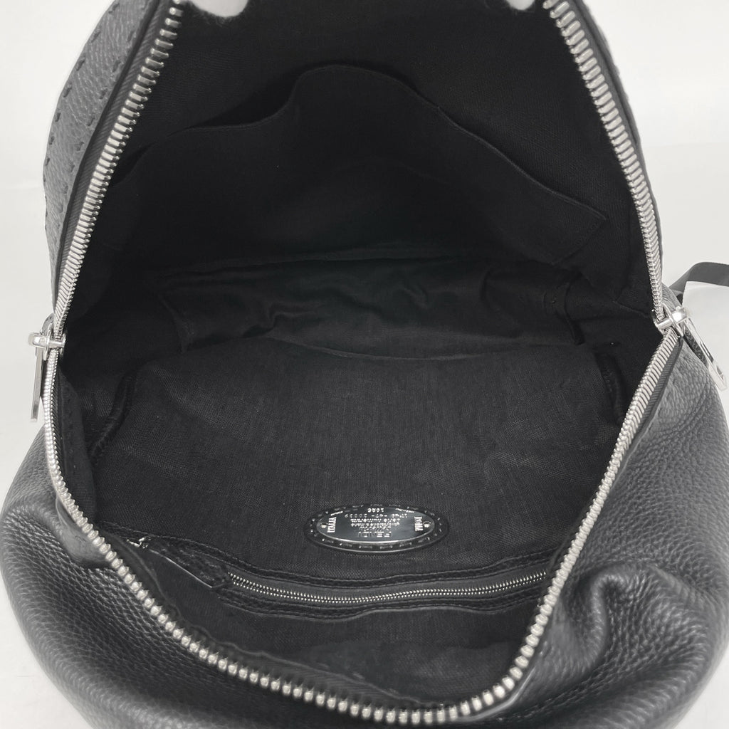 フェンディ セレリア リュックサック ロゴ バックパック デイパック リュック レザー ブラック 7VZ012 レディース 【中古】brbag