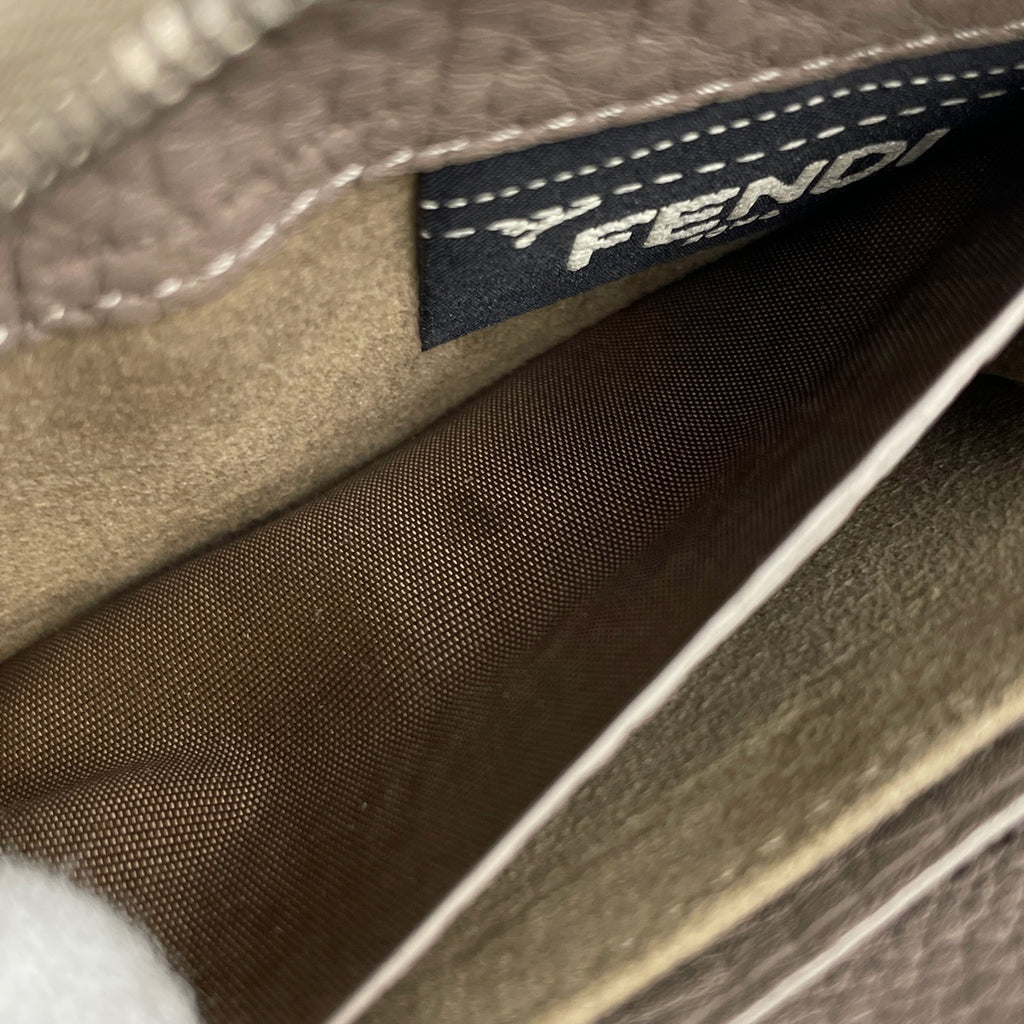 フェンディ セレリア ラウンドファスナー コインケース コインパース 小銭入れ コインケース レザー グレージュ 8M0313 レディース 【中古】brbag