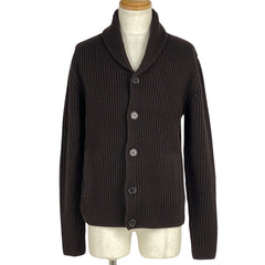 エルメス ショールカラー カーディガン ニット リブ トップス カーディガン ウール ダークブラウン メンズ 【中古】brapp