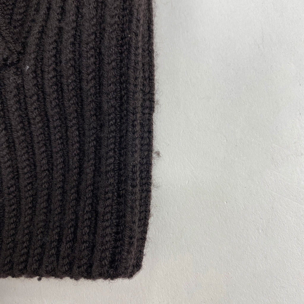 エルメス ショールカラー カーディガン ニット リブ トップス カーディガン ウール ダークブラウン メンズ 【中古】brapp