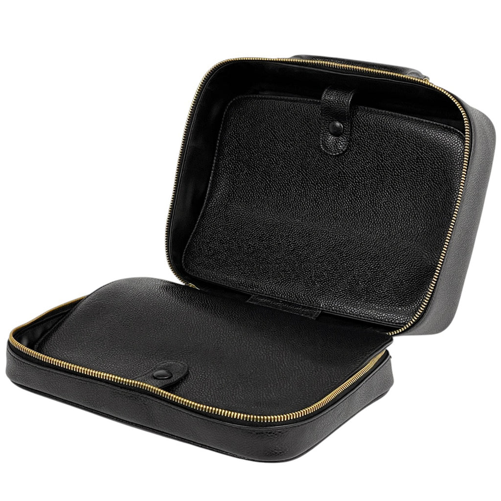 シャネル ココマーク バニティバッグ 2WAY ショルダーバッグ メイク コスメ 化粧ポーチ キャビアスキン ブラック レディース 【中古】brbag