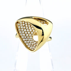 メレダイヤ デザインリング YG イエローゴールド 指輪 リング 11号 K18 ダイヤモンド レディース ノンブランドジュエリー 【中古】nbjwl