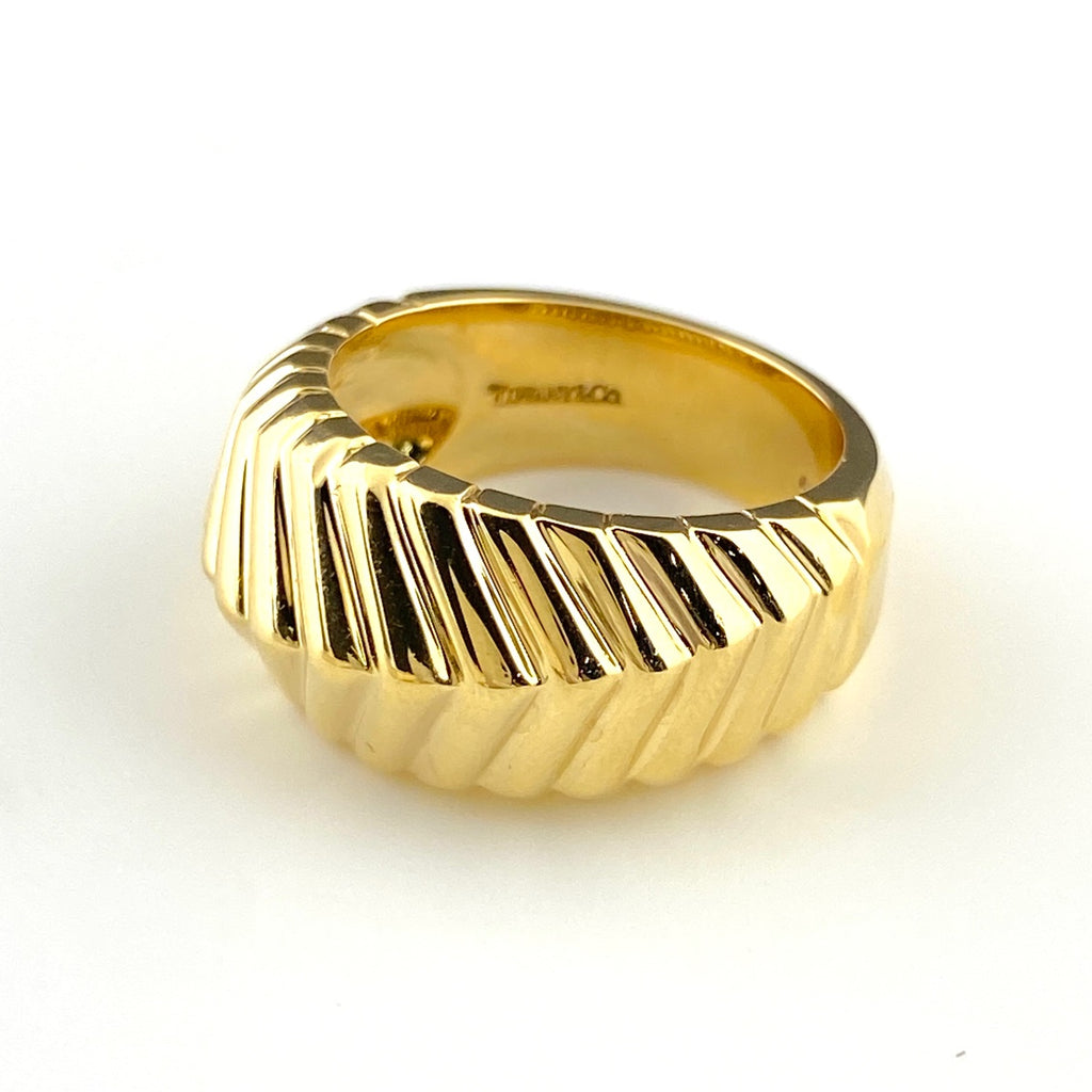 ティファニー デザイン リング YG イエローゴールド 指輪 リング 11号 750 レディース 【中古】brjwl