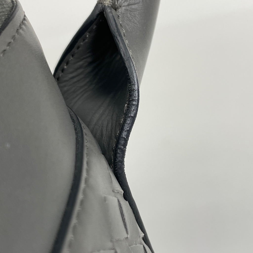 ボッテガヴェネタ イントレチャート ビジネスバッグ 2WAY ショルダーバッグ ハンドバッグ ビジネスバッグ レザー グレー レディース 【中古】brbag