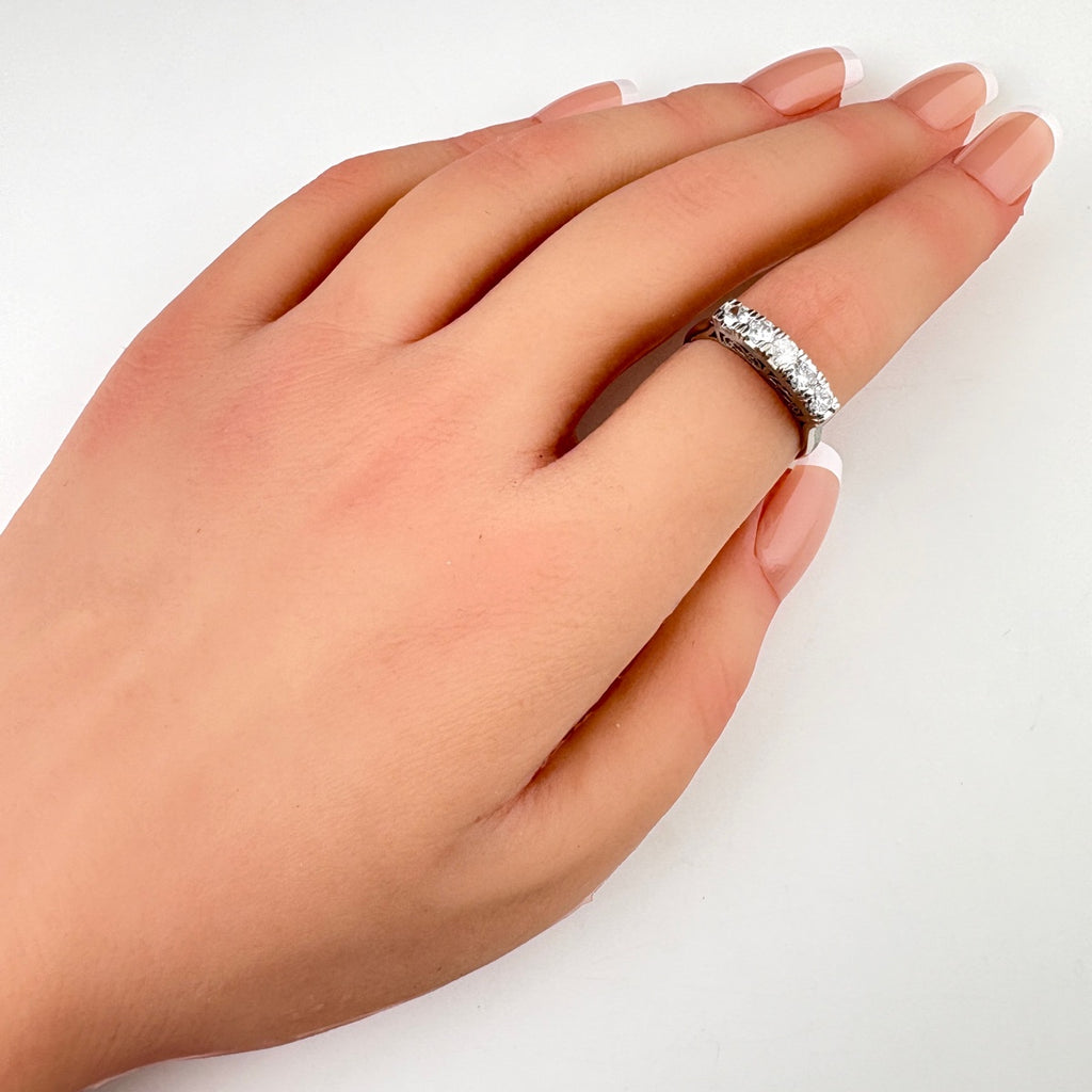 メレダイヤ デザインリング プラチナ 指輪 リング 11.5号 Pt900 ダイヤモンド レディース ノンブランドジュエリー 【中古】nbjwl