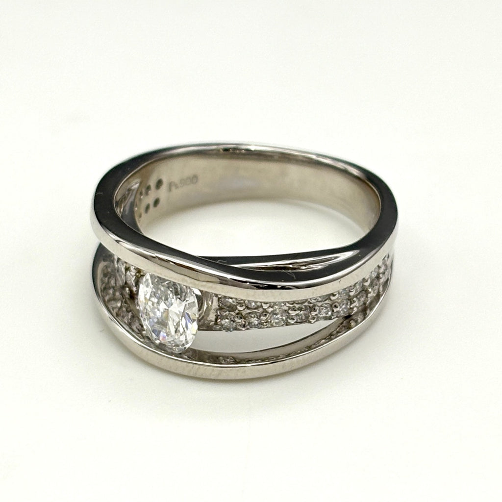 ダイヤモンド デザインリング プラチナ 指輪 メレダイヤ リング 12号 Pt900 ダイヤモンド レディース ノンブランドジュエリー 【中古】nbjwl