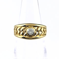 ダイヤモンド デザインリング YG イエローゴールド 指輪 リング 10号 K18 ダイヤモンド レディース ノンブランドジュエリー 【中古】nbjwl