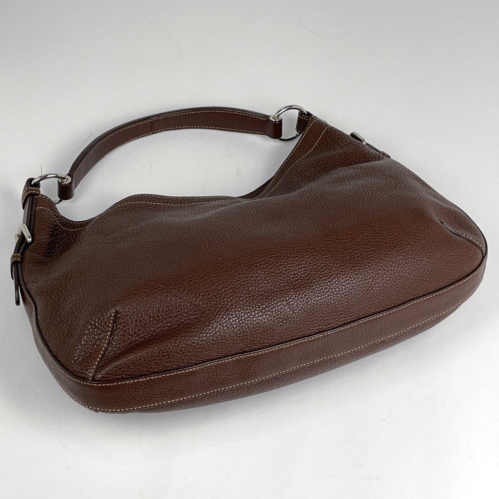 プラダ ロゴ ショルダーバッグ 肩掛け ワンショルダー ショルダーバッグ レザー ブラウン レディース 【中古】brbag