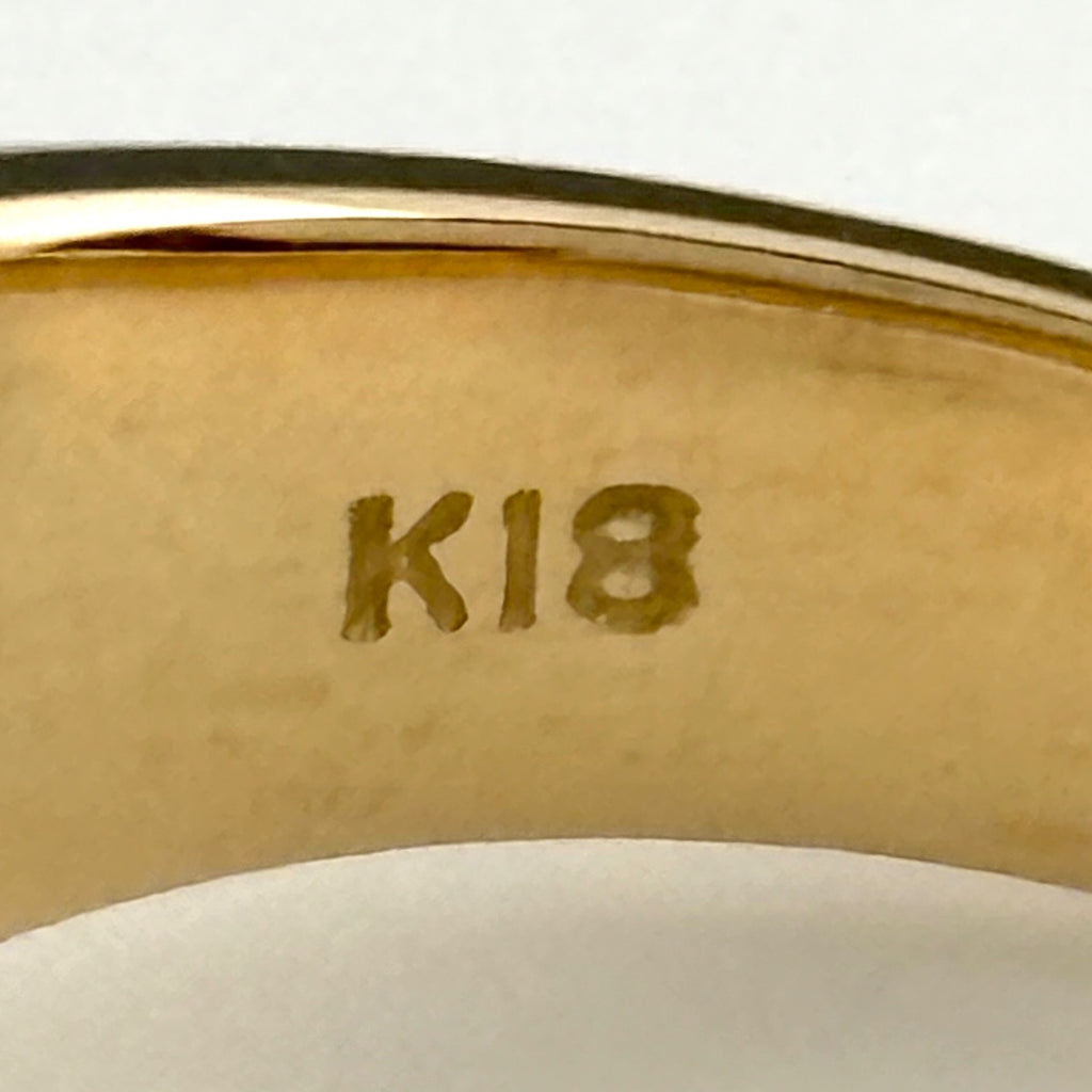 ダイヤモンド デザインリング YG イエローゴールド 指輪 メレダイヤ リング 9号 K18 ダイヤモンド レディース ノンブランドジュエリー 【中古】nbjwl