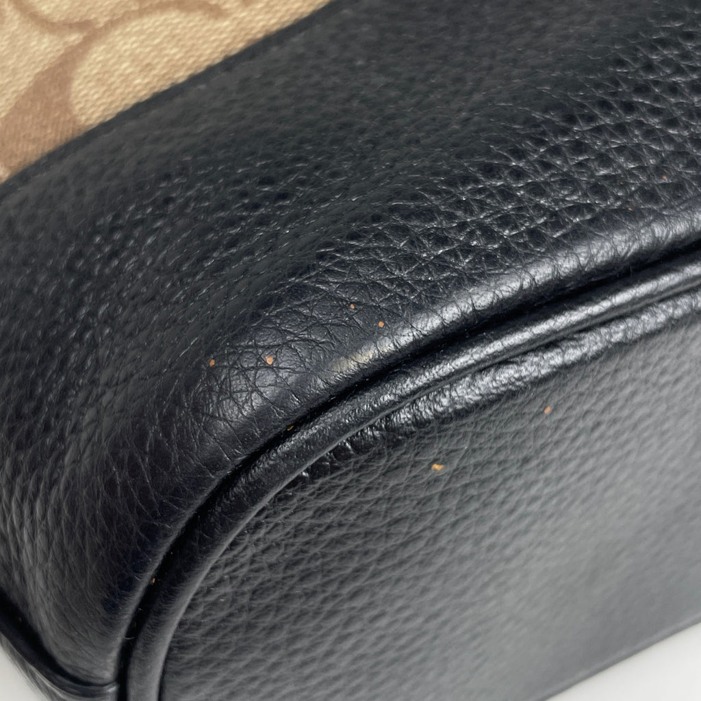 コーチ シグネチャー ショルダーバッグ 斜め掛け ショルダーバッグ コーティングキャンバス ブラウン ブラック Ｆ76669 レディース 【中古】brbag