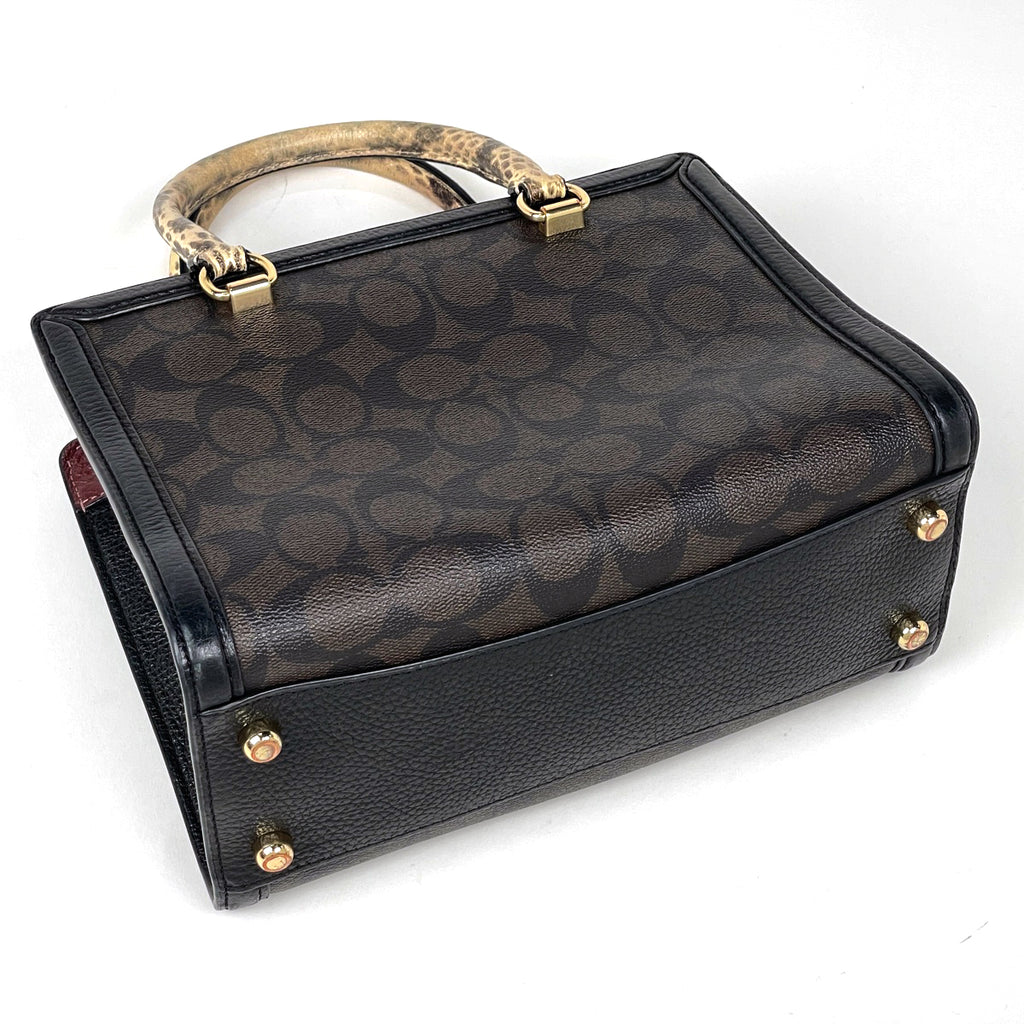 コーチ シグネチャー ハンドバッグ 手提げ ハンドバッグ レザー ブラウン ボルドー CD701 レディース 【中古】brbag