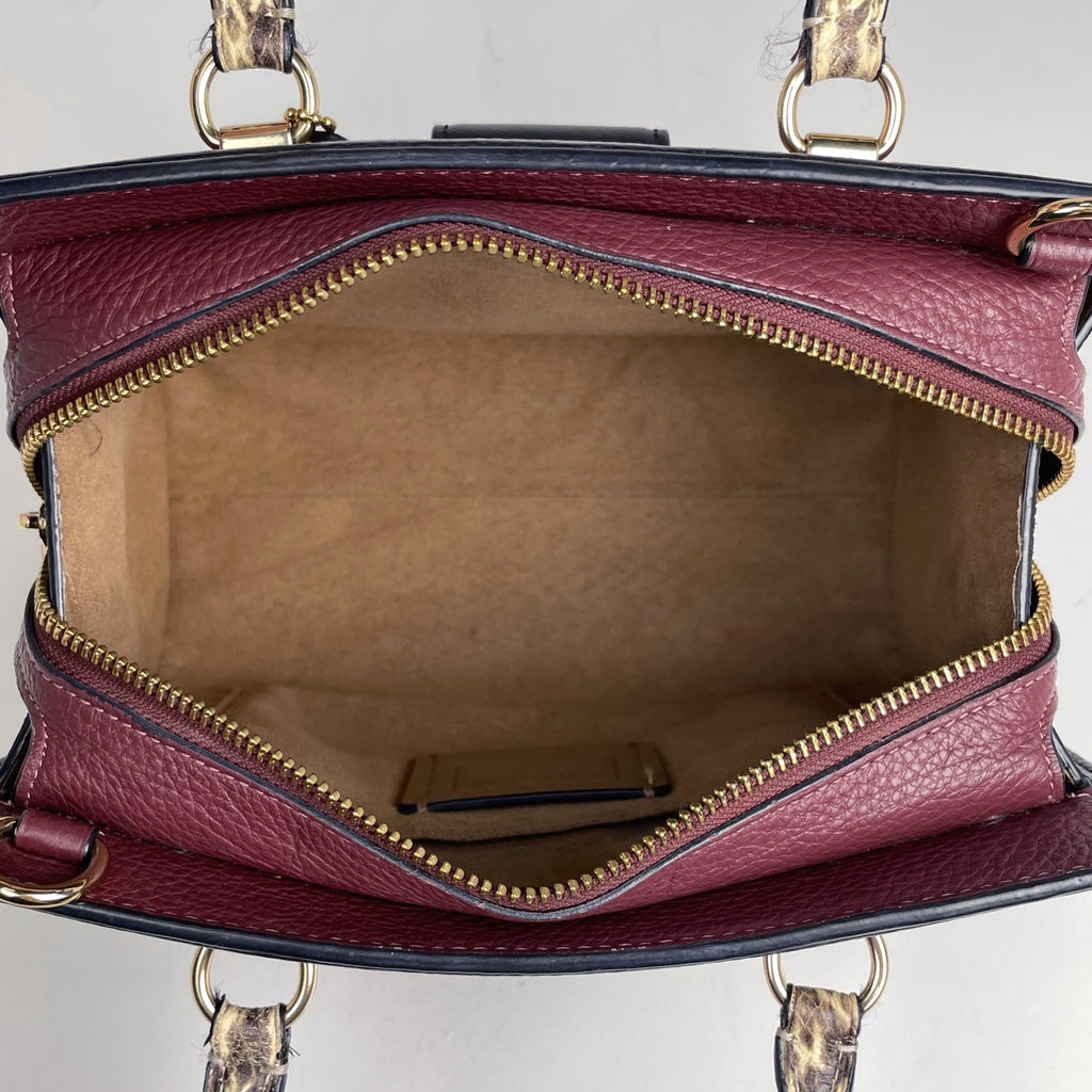 コーチ シグネチャー ハンドバッグ 手提げ ハンドバッグ レザー ブラウン ボルドー CD701 レディース 【中古】brbag