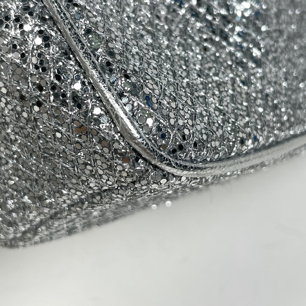 ジミーチュウ ロゴ ショルダーバッグ 2WAY ポーチ ラメ ショルダーバッグ レザー シルバー レディース 【中古】brbag