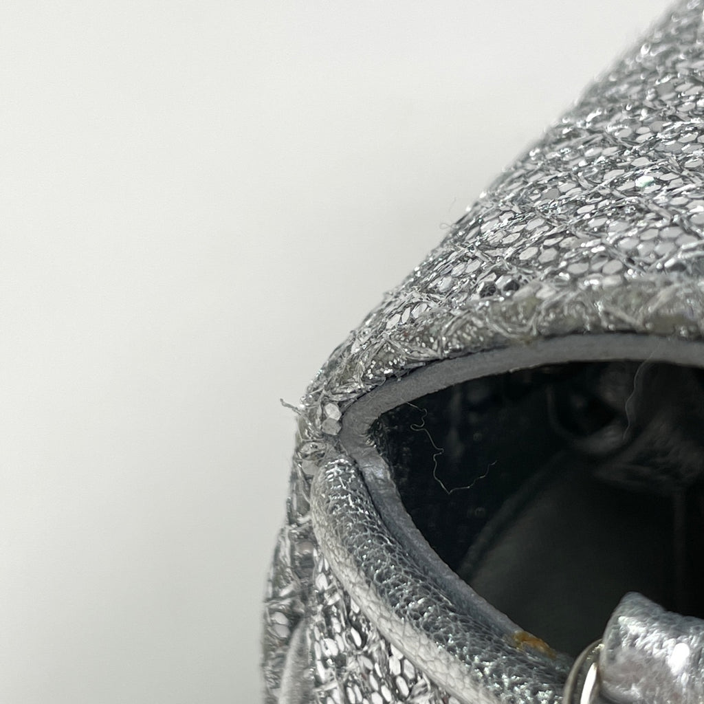 ジミーチュウ ロゴ ショルダーバッグ 2WAY ポーチ ラメ ショルダーバッグ レザー シルバー レディース 【中古】brbag