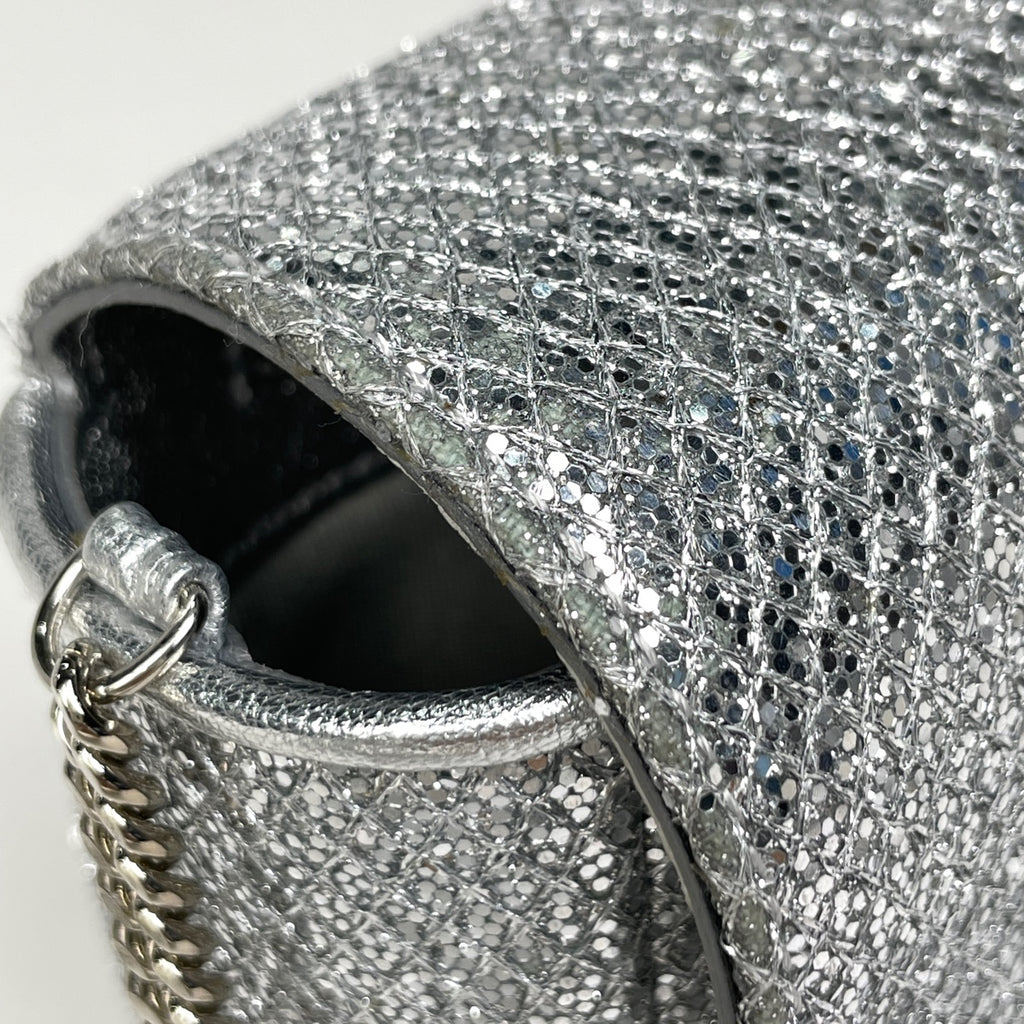 ジミーチュウ ロゴ ショルダーバッグ 2WAY ポーチ ラメ ショルダーバッグ レザー シルバー レディース 【中古】brbag