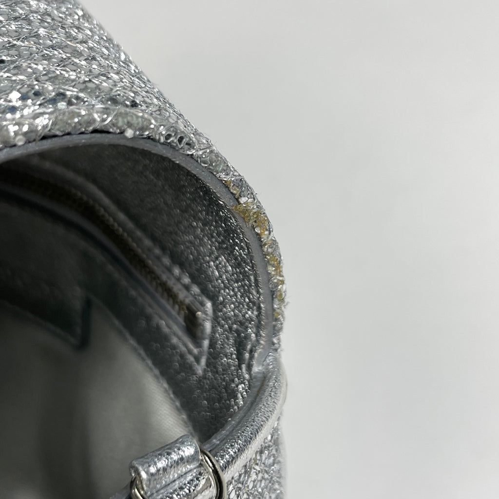 ジミーチュウ ロゴ ショルダーバッグ 2WAY ポーチ ラメ ショルダーバッグ レザー シルバー レディース 【中古】brbag