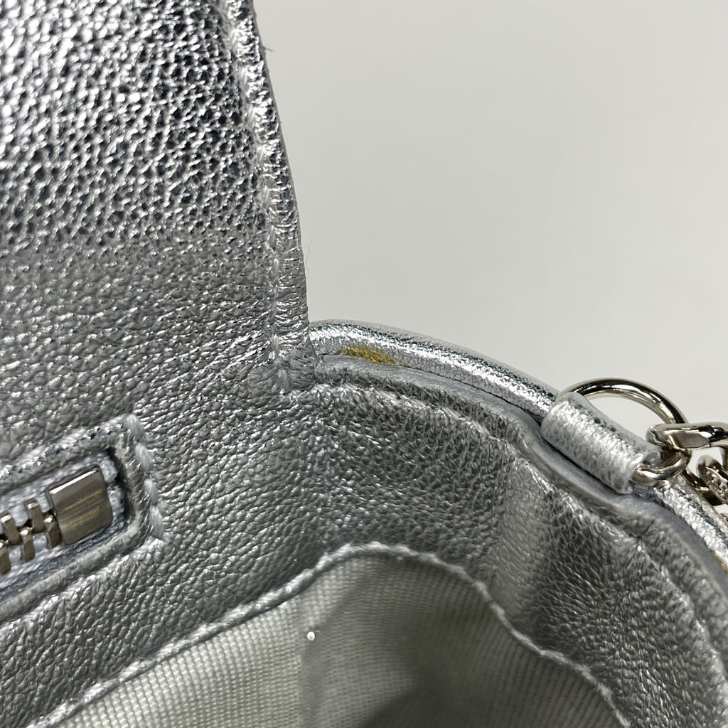 ジミーチュウ ロゴ ショルダーバッグ 2WAY ポーチ ラメ ショルダーバッグ レザー シルバー レディース 【中古】brbag