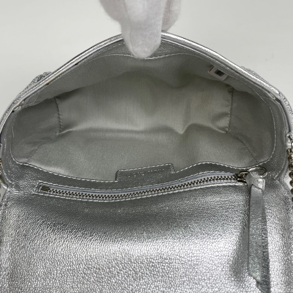 ジミーチュウ ロゴ ショルダーバッグ 2WAY ポーチ ラメ ショルダーバッグ レザー シルバー レディース 【中古】brbag