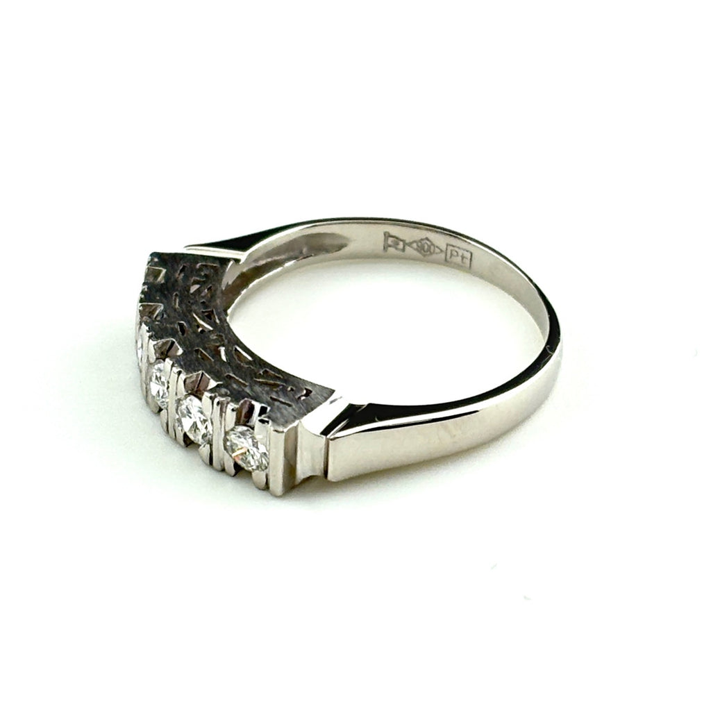 メレダイヤ デザインリング プラチナ 指輪 リング 10号 Pt900 ダイヤモンド レディース ノンブランドジュエリー 【中古】nbjwl