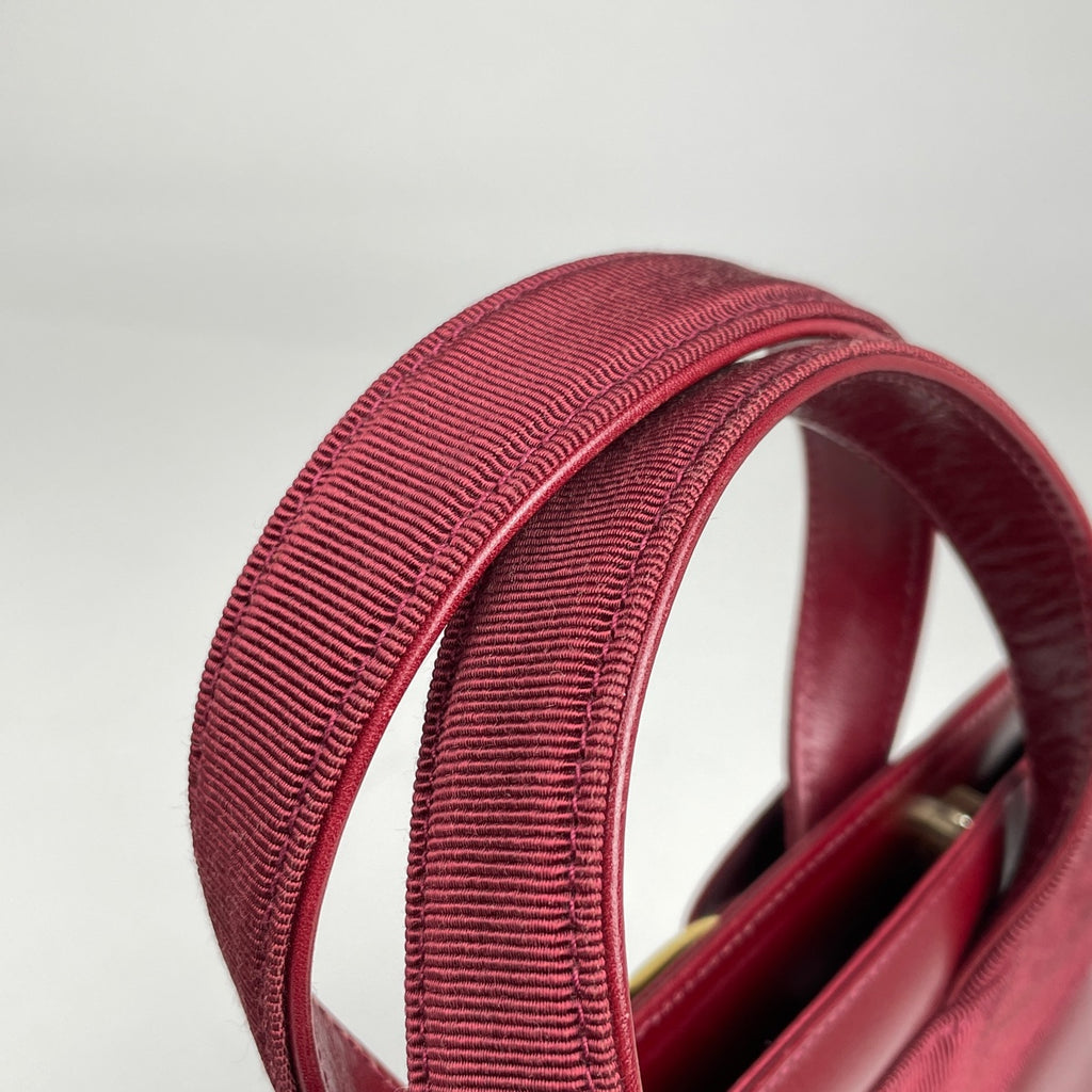 サルヴァトーレフェラガモ ヴァラリボン ハンドバッグ 2WAY ショルダーバッグ ハンドバッグ レザー レッド 4178 レディース 【中古】brbag