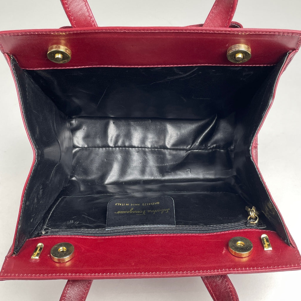 サルヴァトーレフェラガモ ヴァラリボン ハンドバッグ 2WAY ショルダーバッグ ハンドバッグ レザー レッド 4178 レディース 【中古】brbag