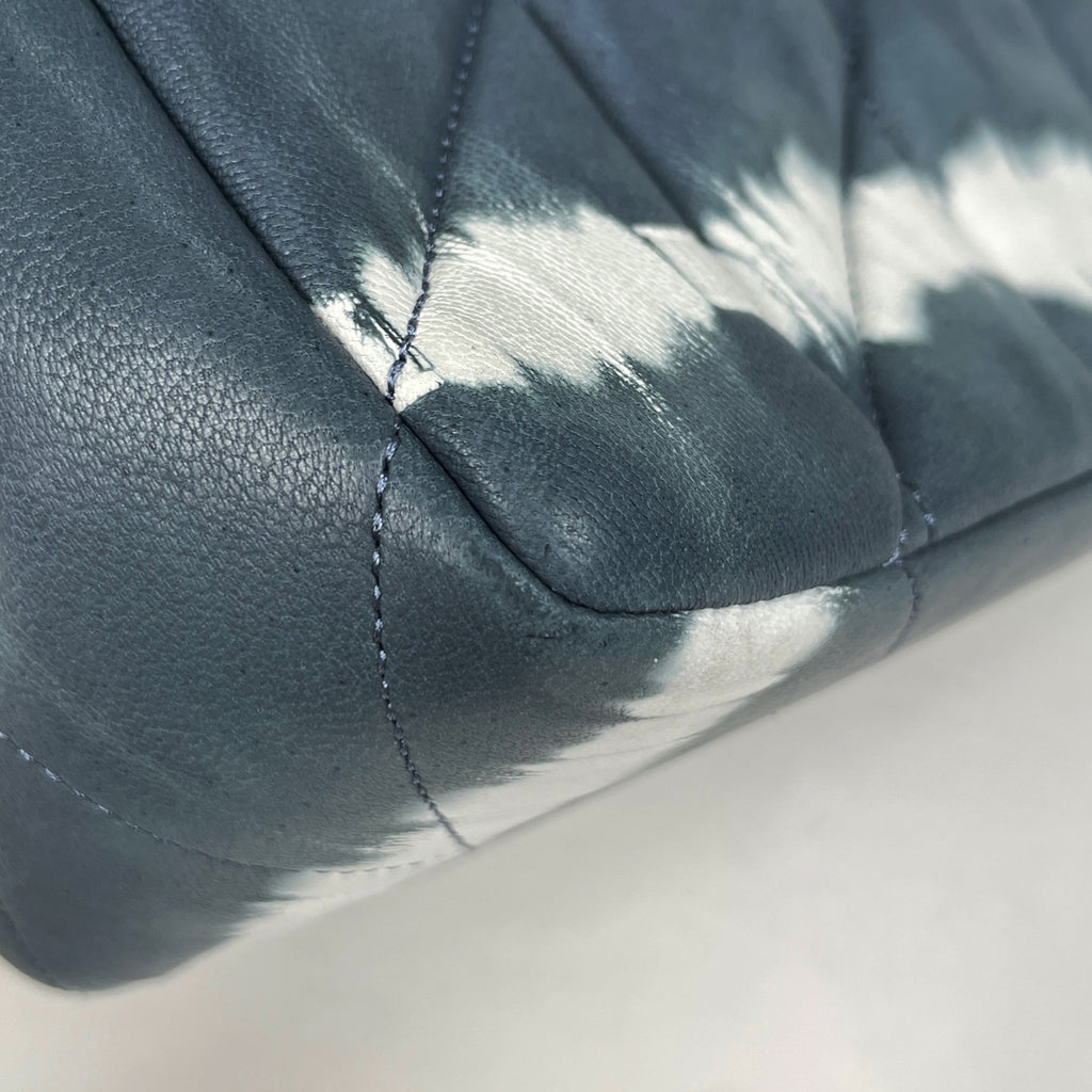 コーチ タビー ショルダーバッグ 26 チェーン キルティング ショルダーバッグ レザー ブルー ホワイト CU083 レディース 【中古】brbag