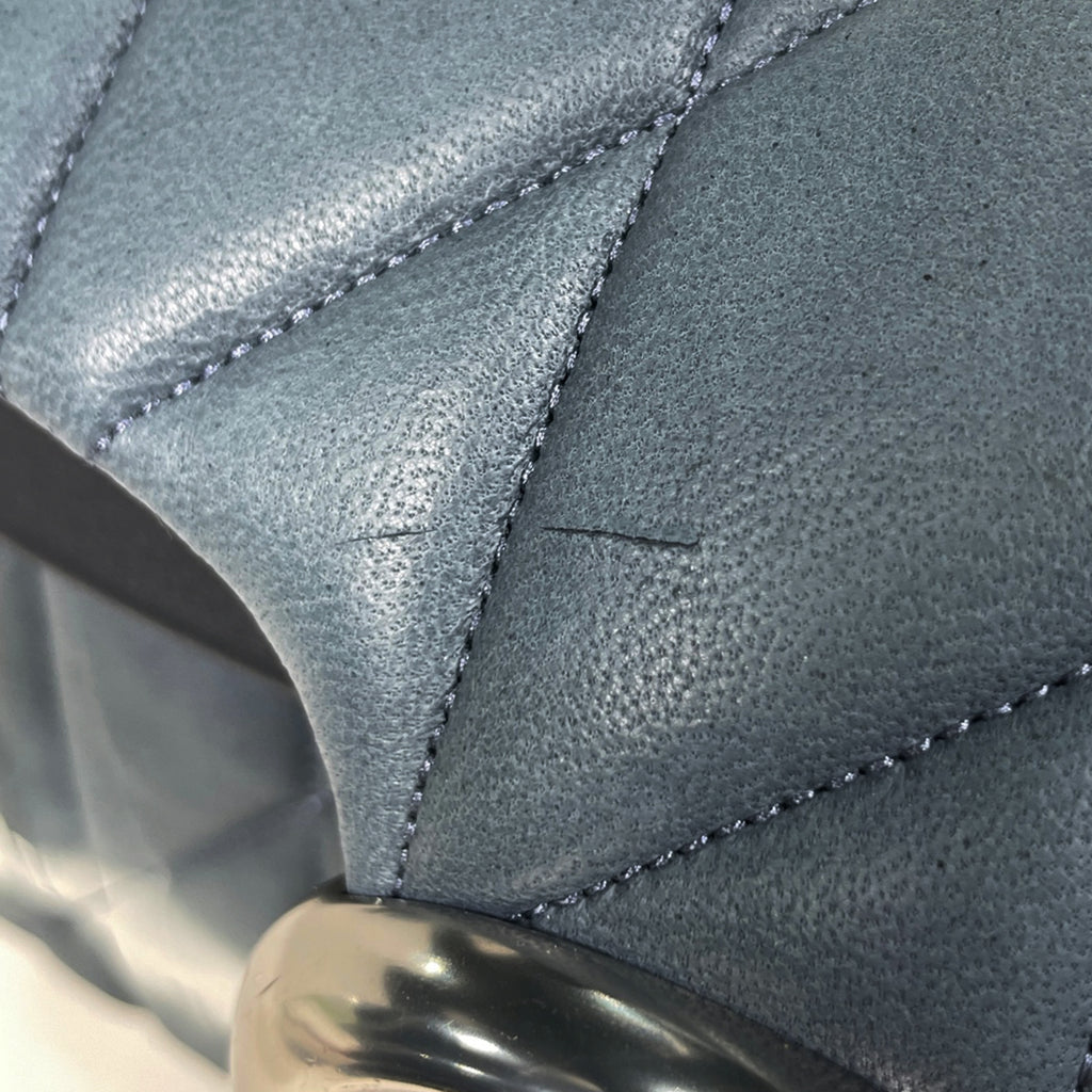 コーチ タビー ショルダーバッグ 26 チェーン キルティング ショルダーバッグ レザー ブルー ホワイト CU083 レディース 【中古】brbag