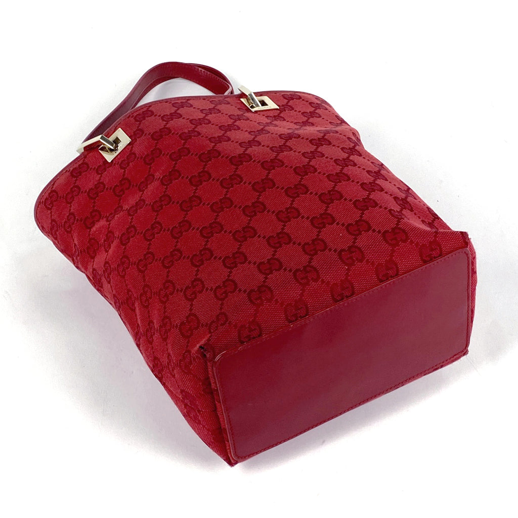 グッチ GG柄 トートバッグ ハンドバッグ トートバッグ GGキャンバス レッド 0021099 レディース 【中古】brbag