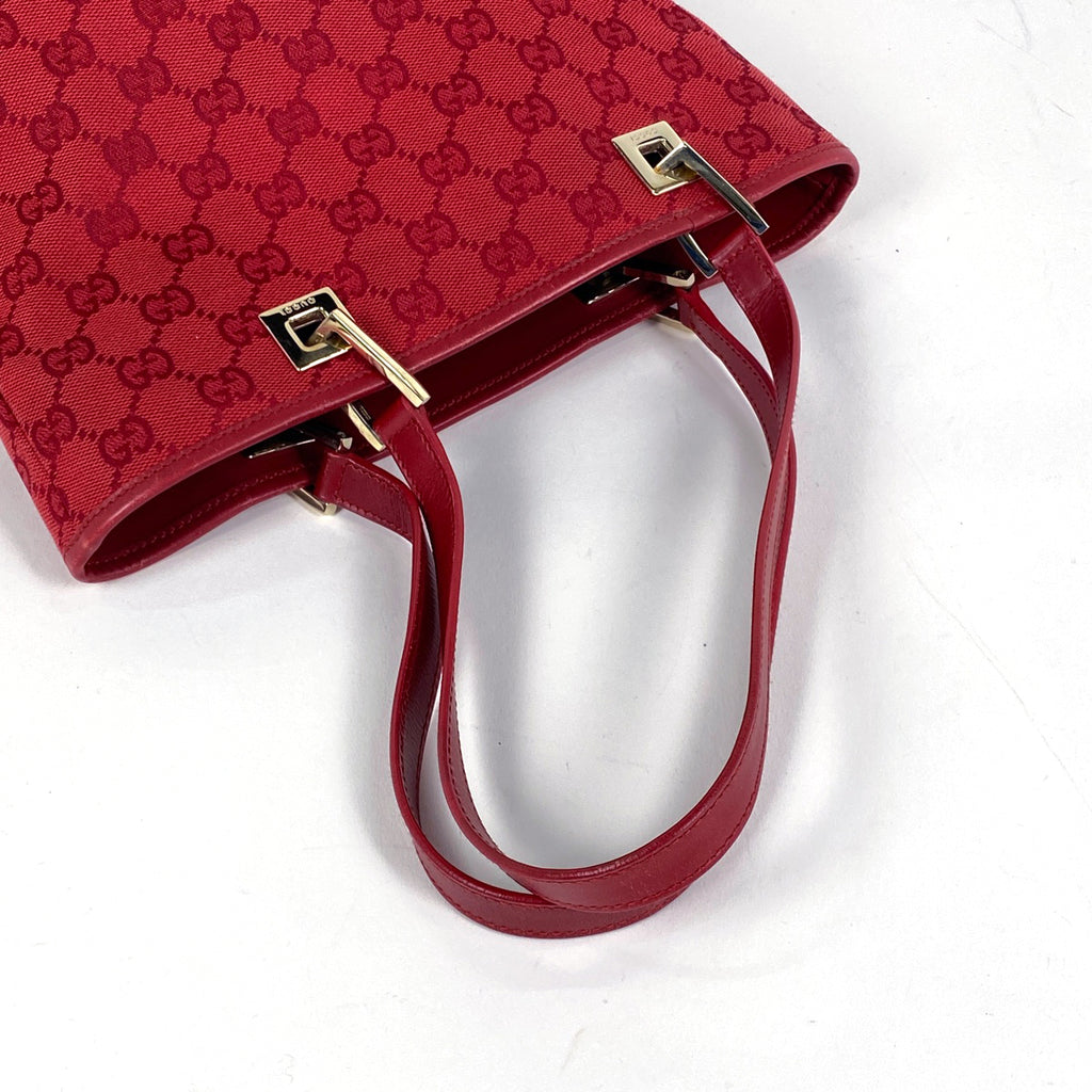 グッチ GG柄 トートバッグ ハンドバッグ トートバッグ GGキャンバス レッド 0021099 レディース 【中古】brbag
