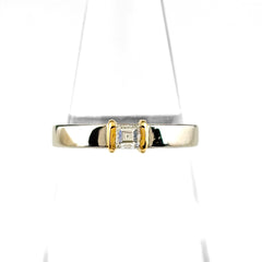 ダイヤモンド デザインリング プラチナ YG イエローゴールド 指輪 リング 10号 Pt900 K18 ダイヤモンド レディース ノンブランドジュエリー 【中古】nbjwl