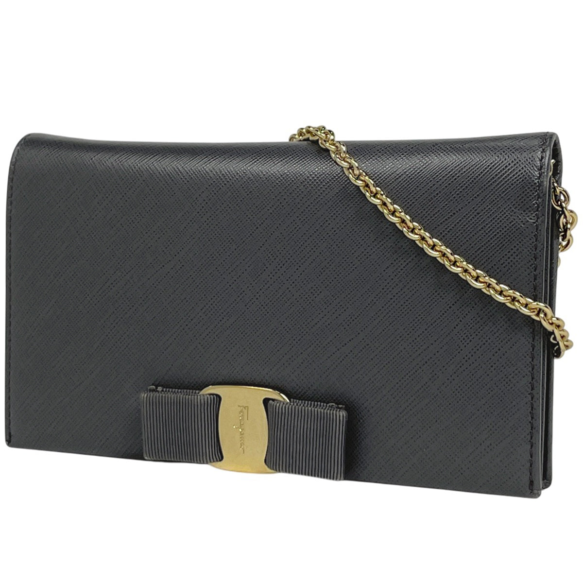 チェーンウォレット Salvatore Ferragam ヴァラ・リボンモチーフ バイセル公式】サルヴァトーレフェラガモ ヴァラリボン チェーン