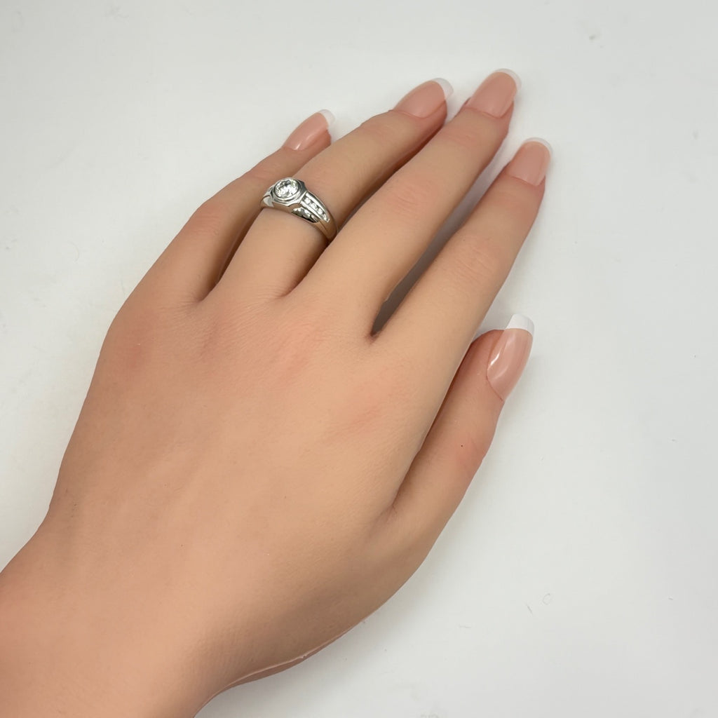 ダイヤモンド デザインリング プラチナ 指輪 メレダイヤ リング 12.5号 Pt900 ダイヤモンド レディース ノンブランドジュエリー 【中古】nbjwl