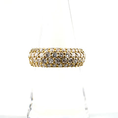 メレダイヤ デザインリング YG イエローゴールド 指輪 リング 11号 K18 ダイヤモンド レディース ノンブランドジュエリー 【中古】nbjwl