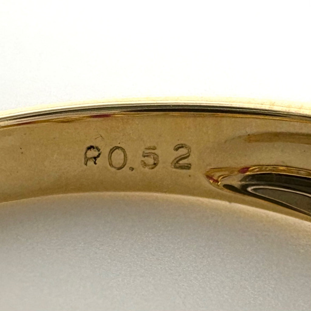 ルビー デザインリング YG イエローゴールド 指輪 メレダイヤ リング 12号 K18 ルビー ダイヤモンド レディース 【中古】nbjwl