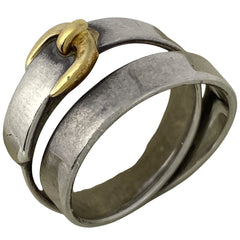 エルメス サンチュール リング 指輪 ベルトモチーフ K18 リング 10号 シルバー925 750 シルバー レディース 【中古】bracc