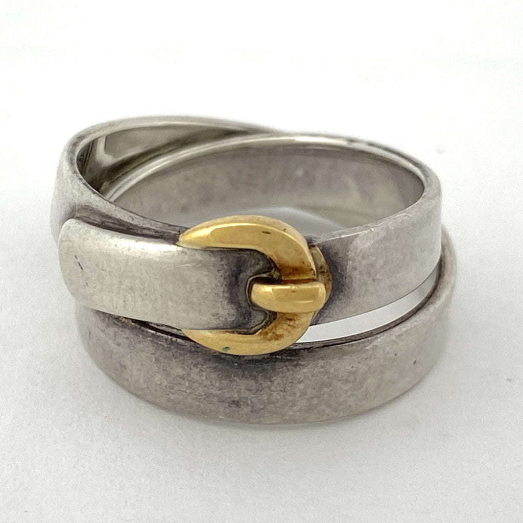 エルメス サンチュール リング 指輪 ベルトモチーフ K18 リング 10号 シルバー925 750 シルバー レディース 【中古】bracc