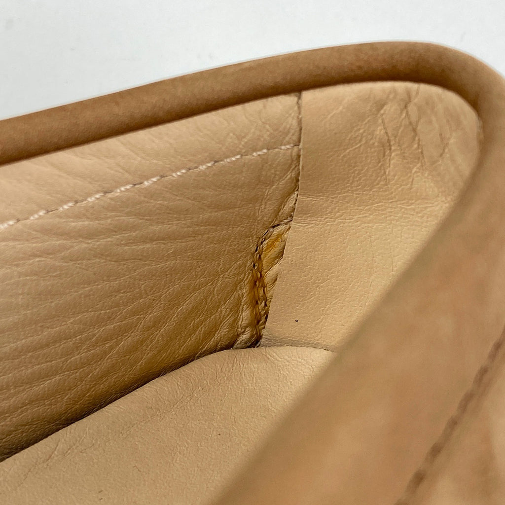 トッズ ドライビングシューズ スリッポン フリンジ 靴 ローファー レザー ベージュ レディース 【中古】brapp