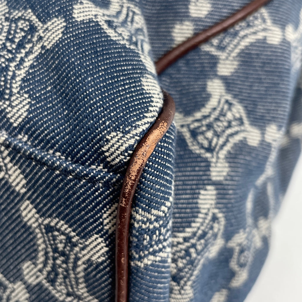 セリーヌ パリマカダム トートバッグ ショルダーバッグ トートバッグ デニム ブルー ブラウン レディース 【中古】brbag