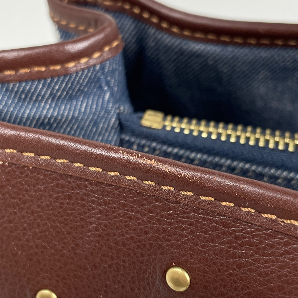 セリーヌ パリマカダム トートバッグ ショルダーバッグ トートバッグ デニム ブルー ブラウン レディース 【中古】brbag