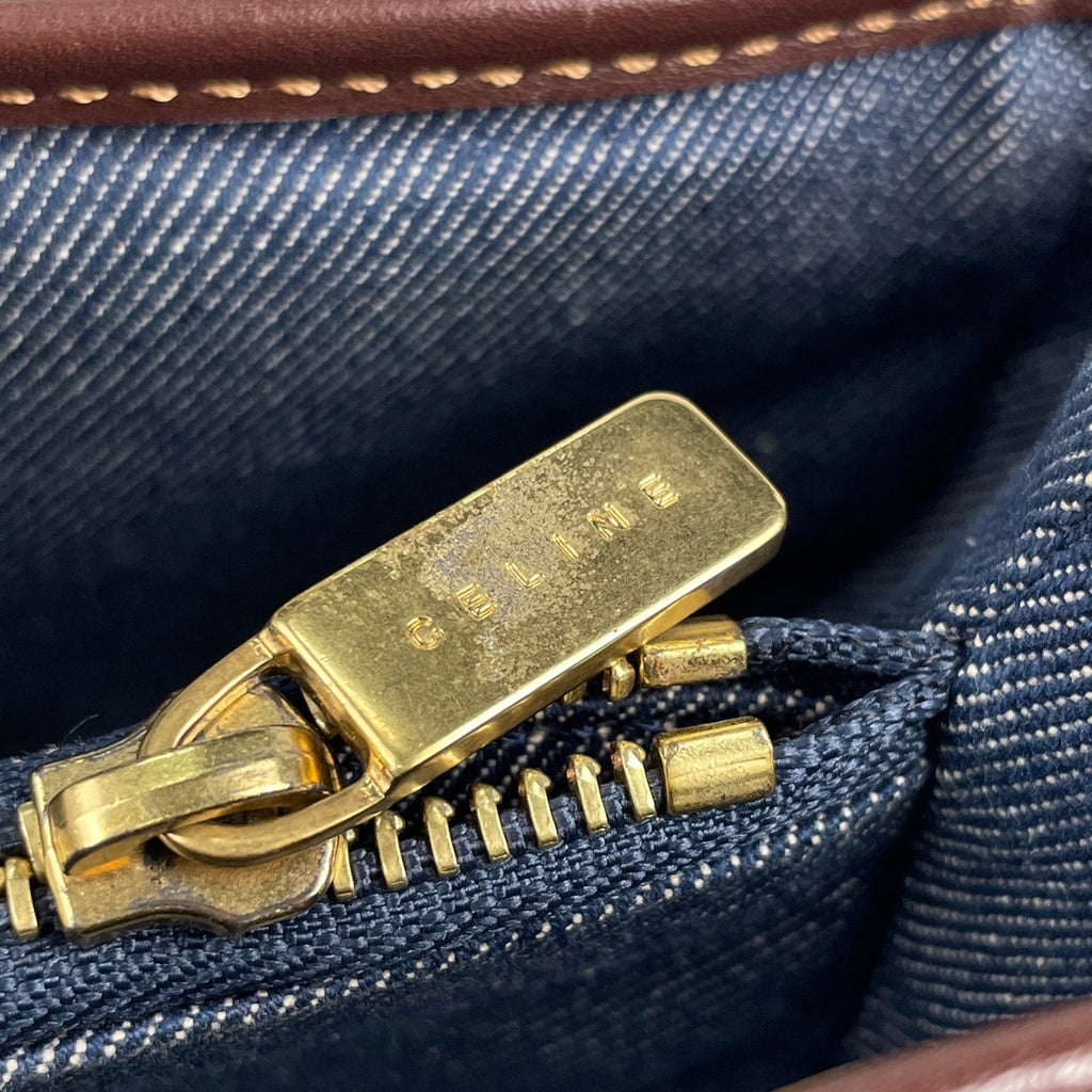 セリーヌ パリマカダム トートバッグ ショルダーバッグ トートバッグ デニム ブルー ブラウン レディース 【中古】brbag