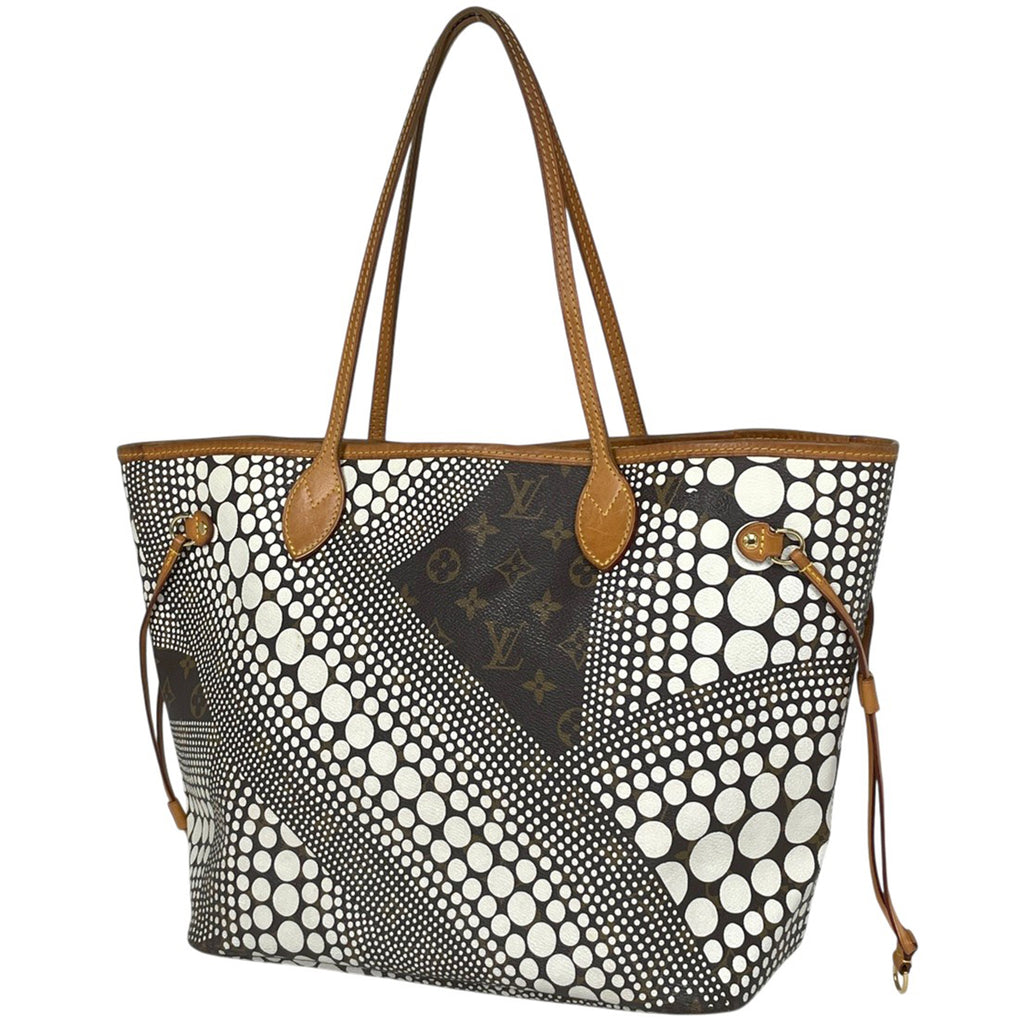 ルイ・ヴィトン ネヴァーフル MM 草間彌生 パンプキンドット ショルダーバッグ トートバッグ モノグラム ブラウン ブロン(ホワイト) M40684 レディース 【中古】brbag